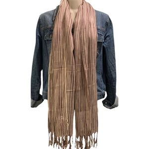 NWT Kroren Silk Striped Pashmina with Fringe at Ends